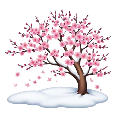 Cherry blossom snow wallpaper sticker