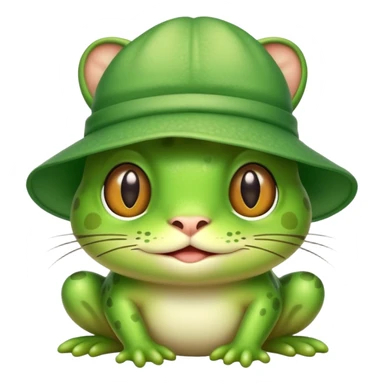 Cat wearing a frog hat  sticker