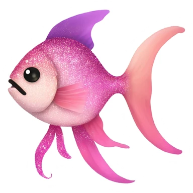 Pink ombre full body fish with glitter sticker