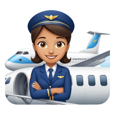 a flight attendant sitting on the wing of the plane sticker