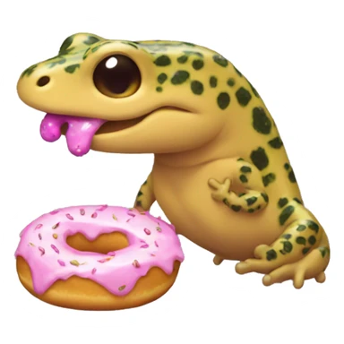 Salamander eating doughnut  sticker