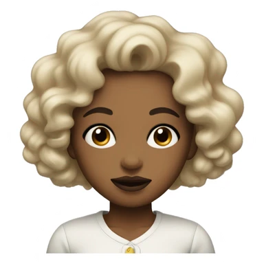 A girl with a light complexion and black curls and big lips goes to bed sticker