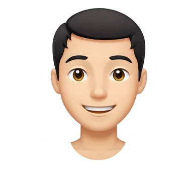 Short black haired male winking with a big smile, young man with short black hair winking one eye and smiling happily sticker