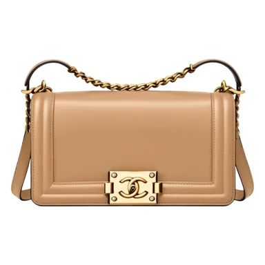 chanel le boy flesh color bag gold hardware sticker