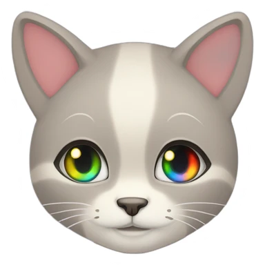 neko girl with rainbow eyes sticker