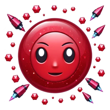 red glitter cyberpunk sticker