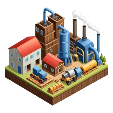 Wood Factory isometric  sticker