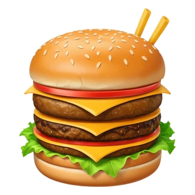 A single burger,, soft drink, fries image for my food vertical in the super app sticker