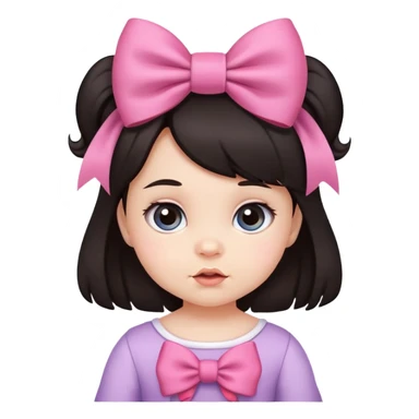Bebé niña con lazo pelinegr sticker