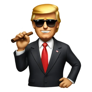 donald trump with sunglasses on and a cigar in his hand sticker