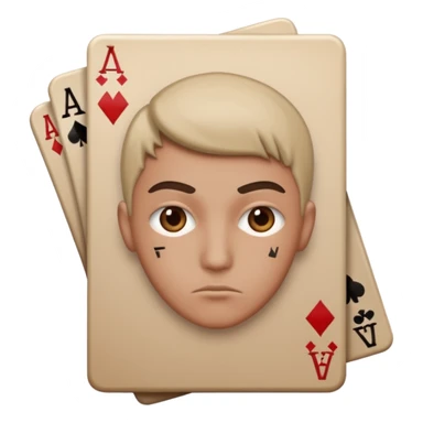 Poker face sticker