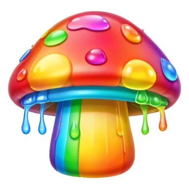 gummy neon rainbow melting mushroom  sticker