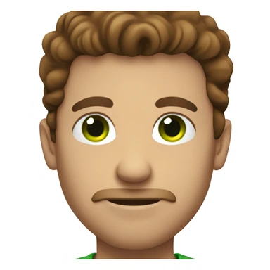 Brown haired man on toilet with green eyes sticker