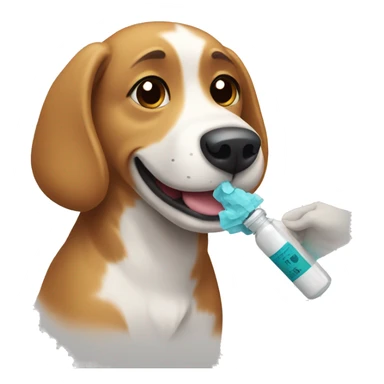 Dog receiving vaccine sticker
