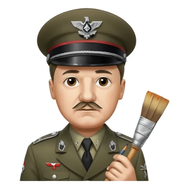 Adolf  hitler in uniform working as a decorator sticker