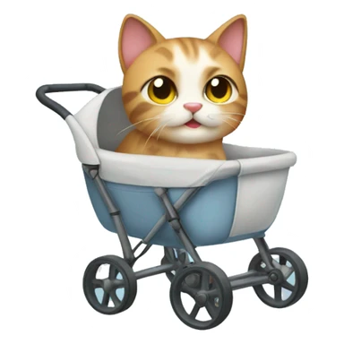 Cat in pet stroller  sticker