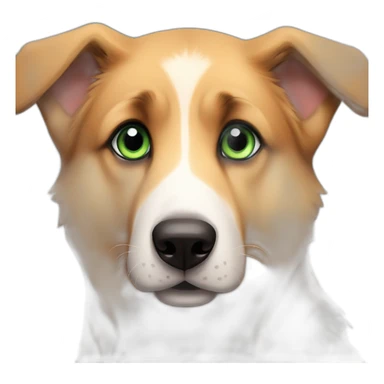 A cute german shepherd with green eyes and a cute beagle with very bright blue sticker