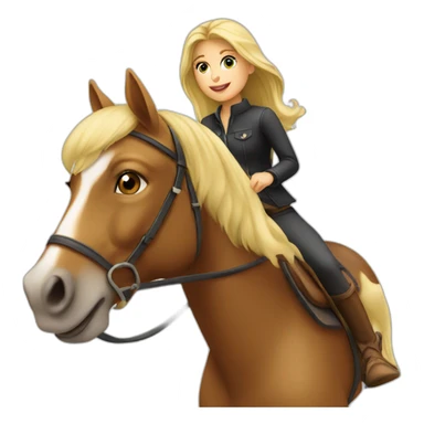 blonde girl riding a horse sticker
