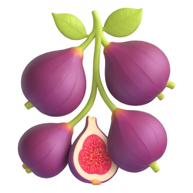 3D emoji style, fig fruit, three-dimensional and lively, no expression sticker
