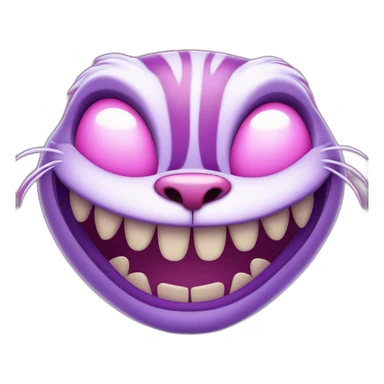 Cheshire Cat pink and purple cartoon lots of teeth  sticker