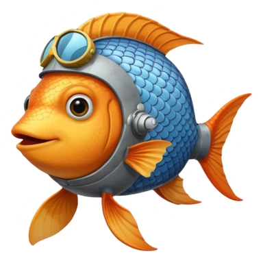 A fish wearing an airplane pilot’s helmet. sticker