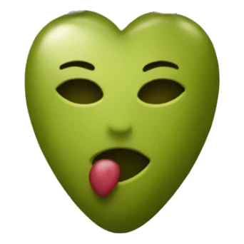 olive heart adorned with olive garland  sticker