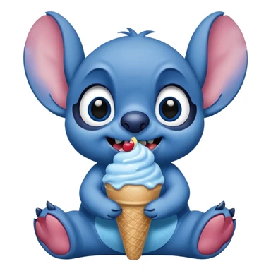 ￼ Stitch eating ice cream ￼ sticker