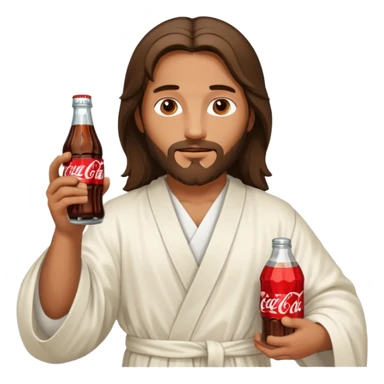Jesus with a coke in his hand sticker