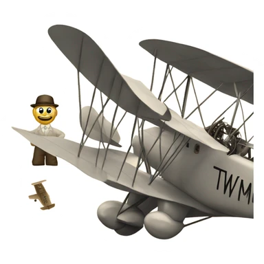 Big letters that say TWM next to a wright brothers airplane sticker