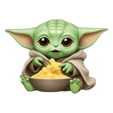Baby Yoda eating sticker
