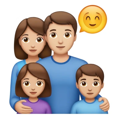 White Canadian family with brown hair sticker