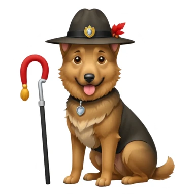 berger allemand debout avec un chapeau sticker