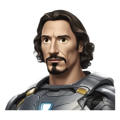 IKEA co-worker Iron Man Zlatan in Marvel Avengers style, oil paint, mysterious eyes, intricate lips, masterpiece pose, odd perspective, beautiful, desirable, logical sticker