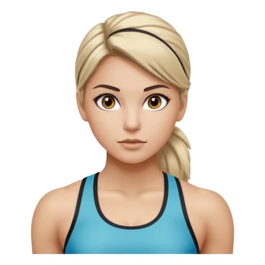 fitness girl, dark eyes, highlighted hair sticker