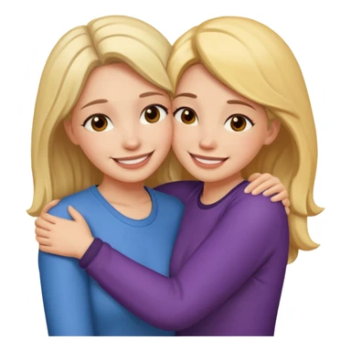 Two females hugging for comfort sticker