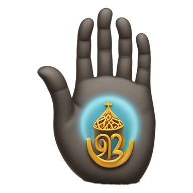 the hand of fatima with the sentence « 92i » wrote in the palm of the hand sticker