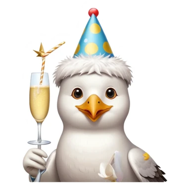 A seagull partying sticker
