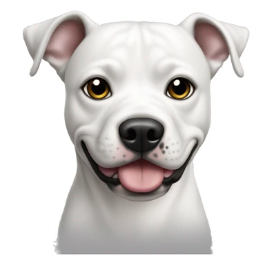 Perro pitbul blanco con mancha negra en el ojo sticker
