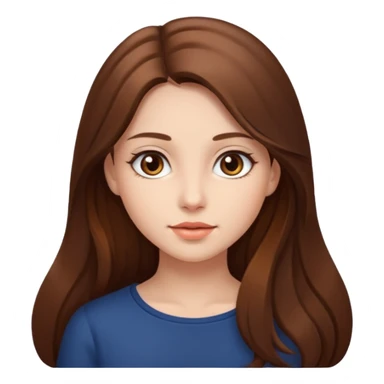 beautiful girl with long and brown hair and brown eyes sticker