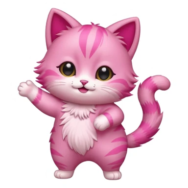 chibi anime pink cat dancing sticker