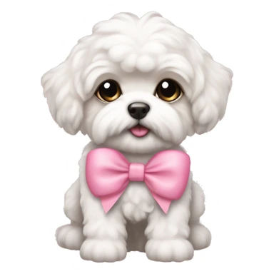 schichon puppy pink bow sticker