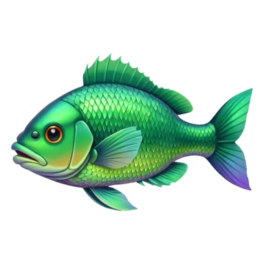 River fish perch green sticker