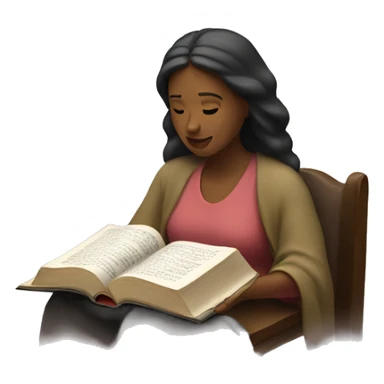 a woman reads the bible sticker