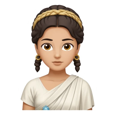 ancient greek woman with dark hair tied back sticker
