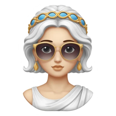 greek goddess sculpture wearing sunglasses sticker
