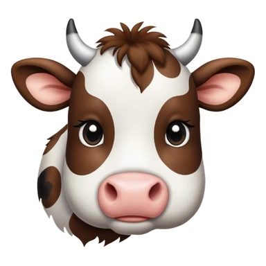 a cute cow with black and white spots sticker