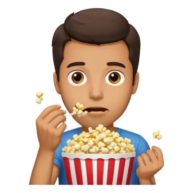 Make a guy eating popcorn in a dramatic conversion sticker