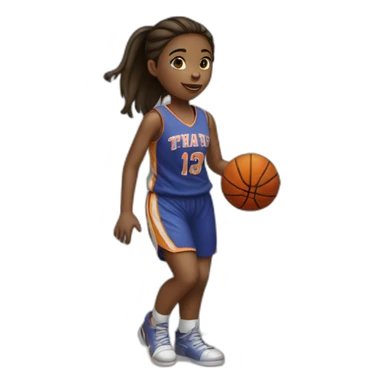 Girl playing basketball sticker