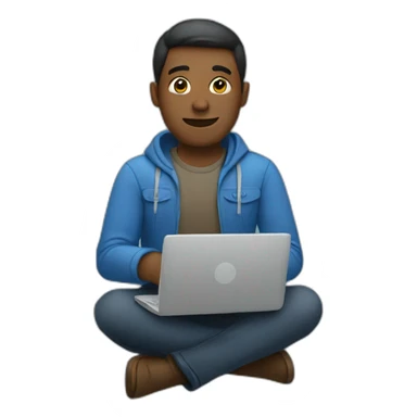 Men sitting with a laptop  sticker