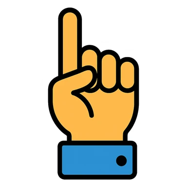 hand with index finger pointing colored icon sticker